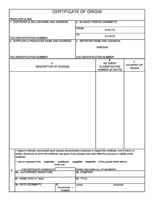 certificate of origin giấy chứng nhận nguồn gốc
