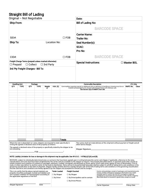 bill of lading vận tải đơn